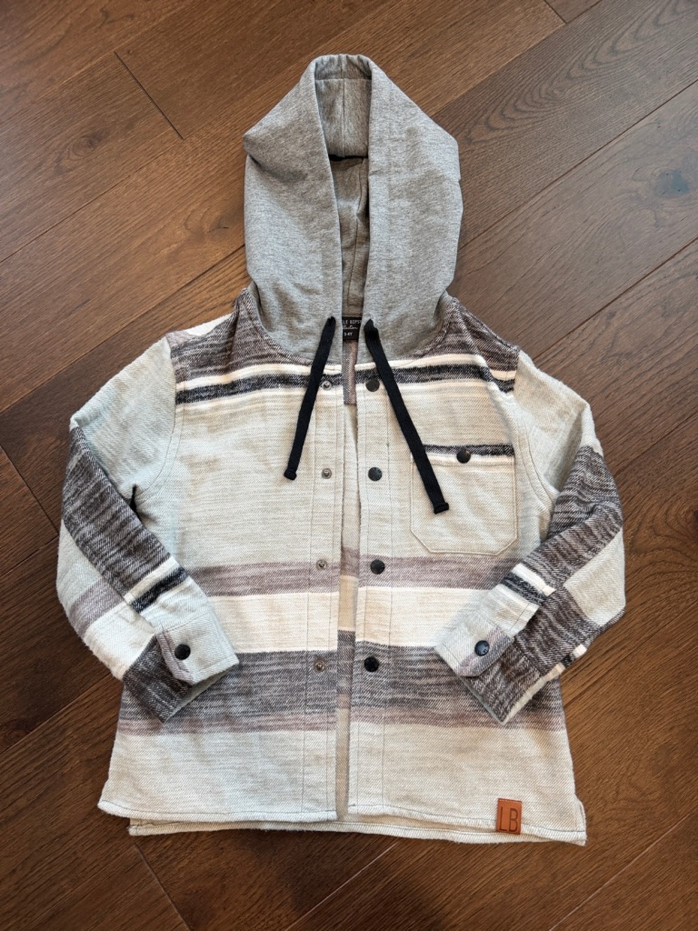 Little Bipsy Hooded Button-Up Shirt Jacket Size 3-4 Year - C39-060